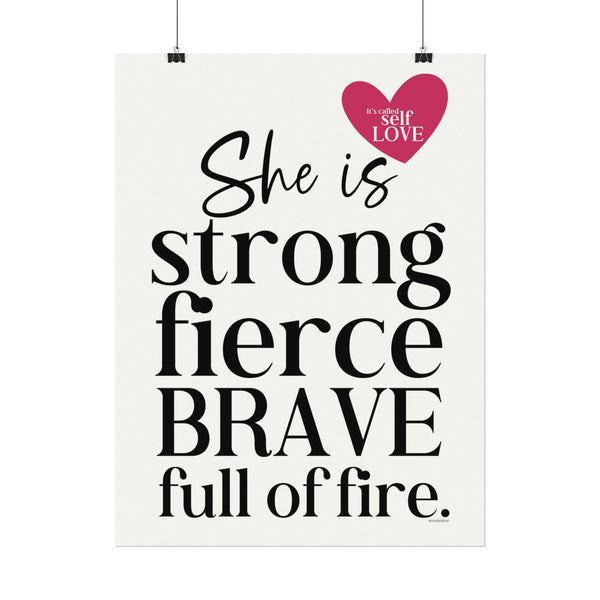 ♡ She is Strong... .: Textured Watercolor Matte Posters