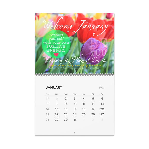 ♡ LIVE THE LIFE TODAY .: Exclusive Wall CALENDAR with Positive Affirmations (2024)