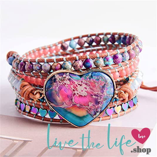 ♡ Live the Life Healing Natural Jasper stone Bracelet