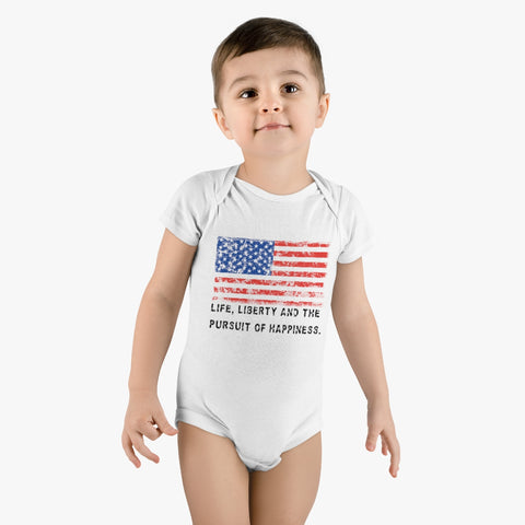 "Life, Liberty and the pursuit of Happiness" .: Onesie® Organic Baby Bodysuit