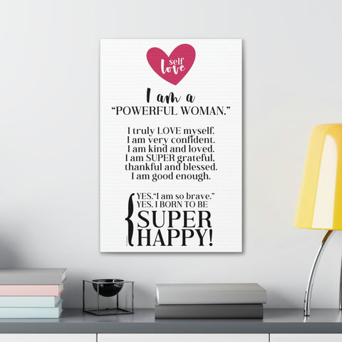Confidence and Self-Love Daily Talks ♡ Inspirational Canvas Gallery Wraps (16″ x 24″)