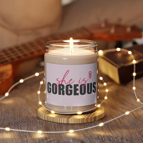 She is Gorgeous ♡ Inspirational :: 100% natural Soy Candle, 9oz  :: Eco Friendly