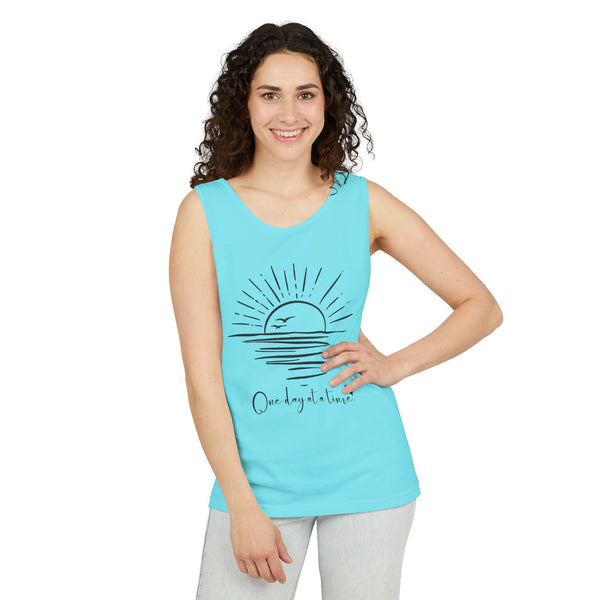 One day at a time .: Garment-Dyed Tank Top