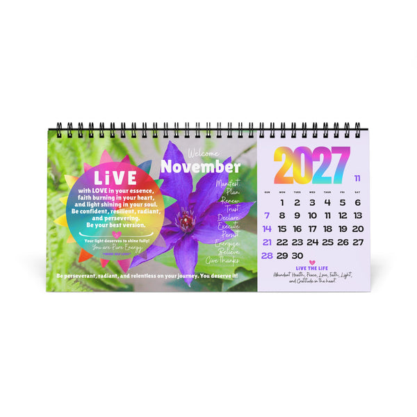NEW 2027 Desk Calendar :: Live the Life "ILLUMINATION" Edition