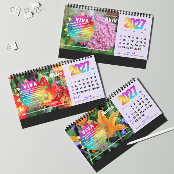NOVO Calendário 2027 :: VIVA A VIDA Edição Exclusiva ILUMINAÇÃO (Desk Calendar)