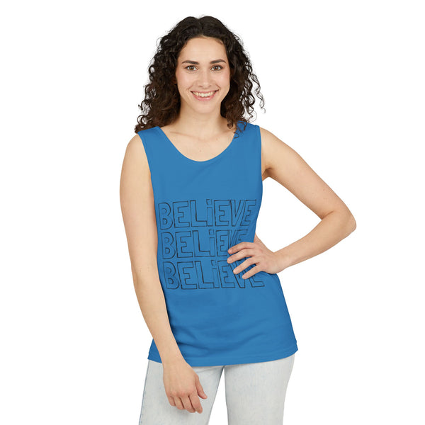 BELIEVE .: Garment-Dyed Tank Top