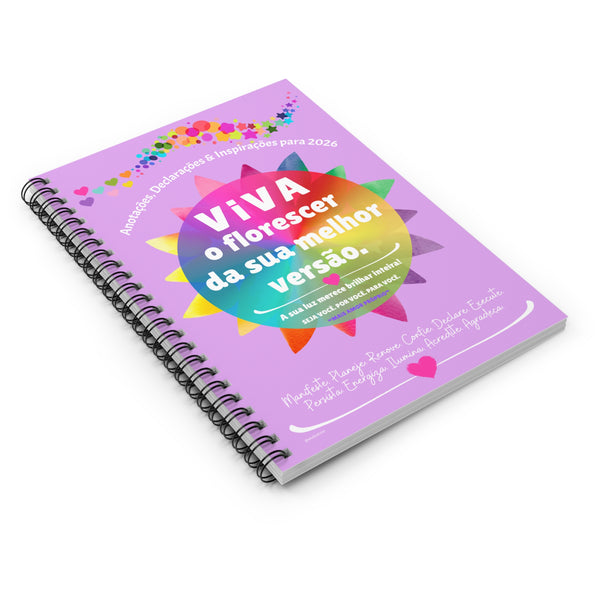 Viva o Florescer da sua Melhor Versão ♡ Spiral Notebook with Inspirational Design :: 118 Ruled Line