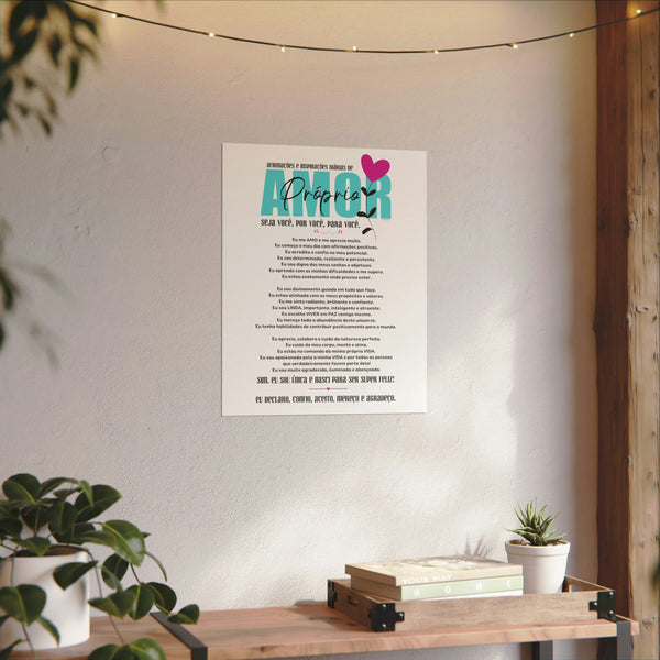 ♡ AMOR PRÓPRIO :: Afirmações Diárias .: Textured Watercolor Matte Posters