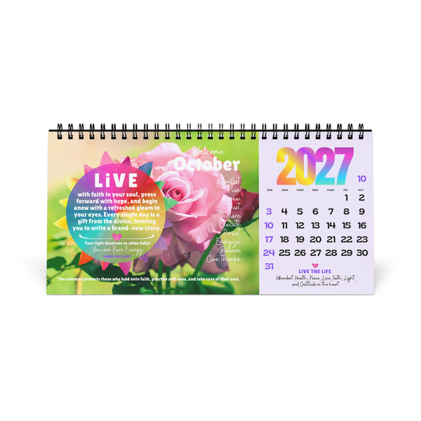 NEW 2027 Desk Calendar :: Live the Life "ILLUMINATION" Edition