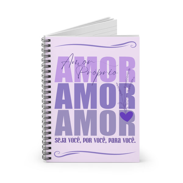 ♡ Amor Próprio .: Coleção Lavanda .: Spiral Notebook with Inspirational Design :: 118 Ruled Line