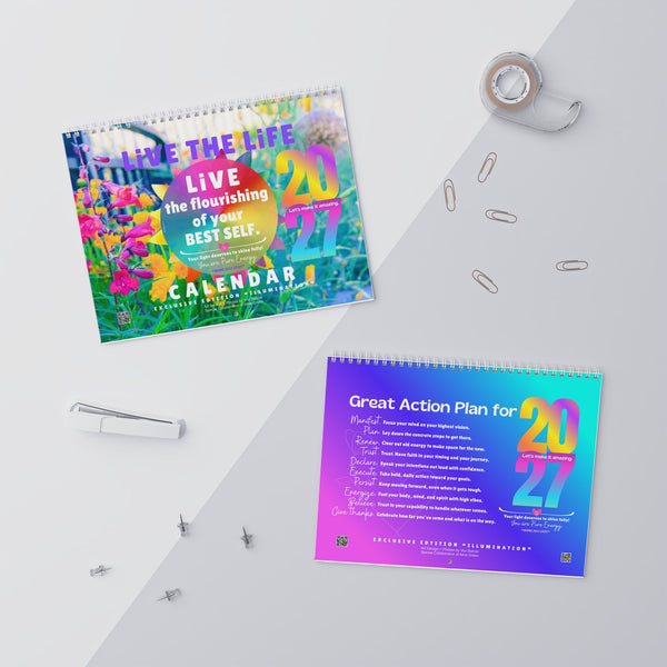 NEW 2027 Wall Calendar :: Live the Life "ILLUMINATION" Edition