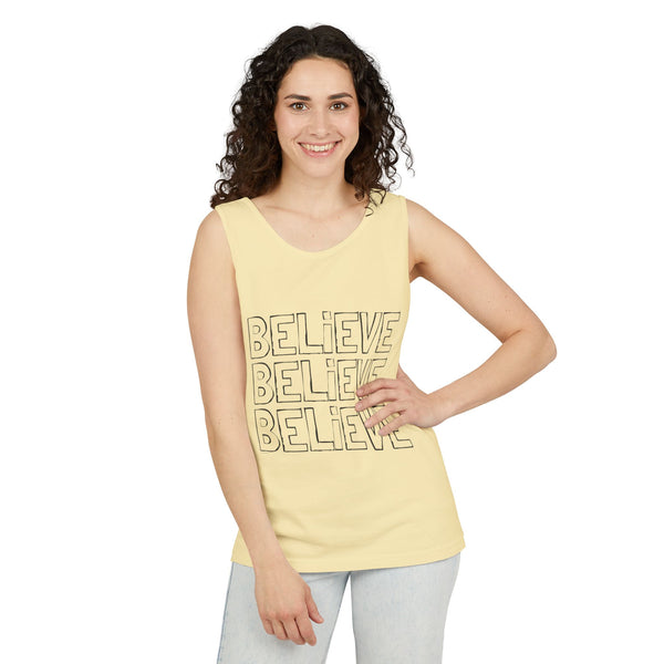 BELIEVE .: Garment-Dyed Tank Top