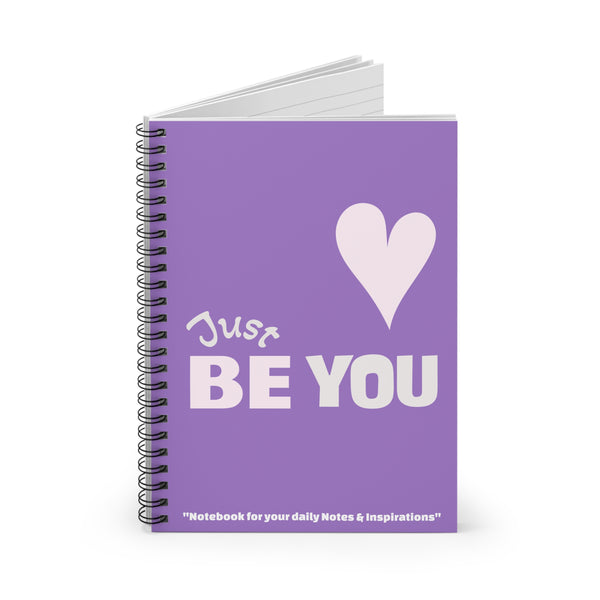 ♡ JUST BE YOU .: NOTES & INSPIRATIONS .: Spiral Notebook :: 118 Ruled Line