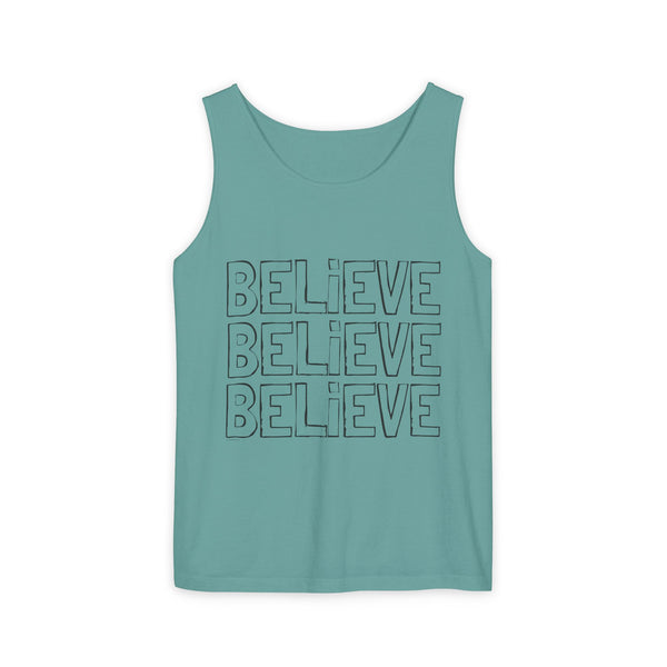 BELIEVE .: Garment-Dyed Tank Top