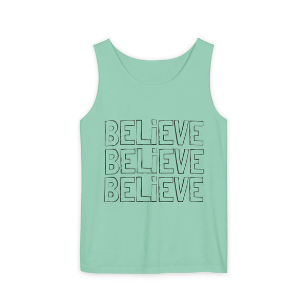 BELIEVE .: Garment-Dyed Tank Top