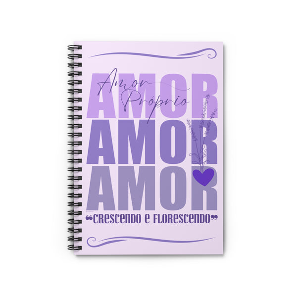 ♡ Amor Próprio .: Coleção Lavanda .: Spiral Notebook with Inspirational Design :: 118 Ruled Line
