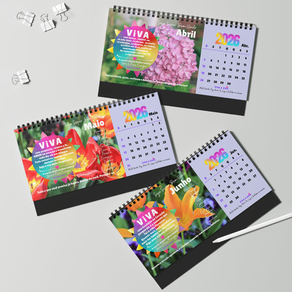 NOVO Calendário 2026 :: VIVA A VIDA Edição Exclusiva ILUMINAÇÃO (Desk Calendar)