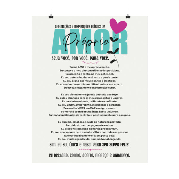 ♡ AMOR PRÓPRIO :: Afirmações Diárias .: Textured Watercolor Matte Posters