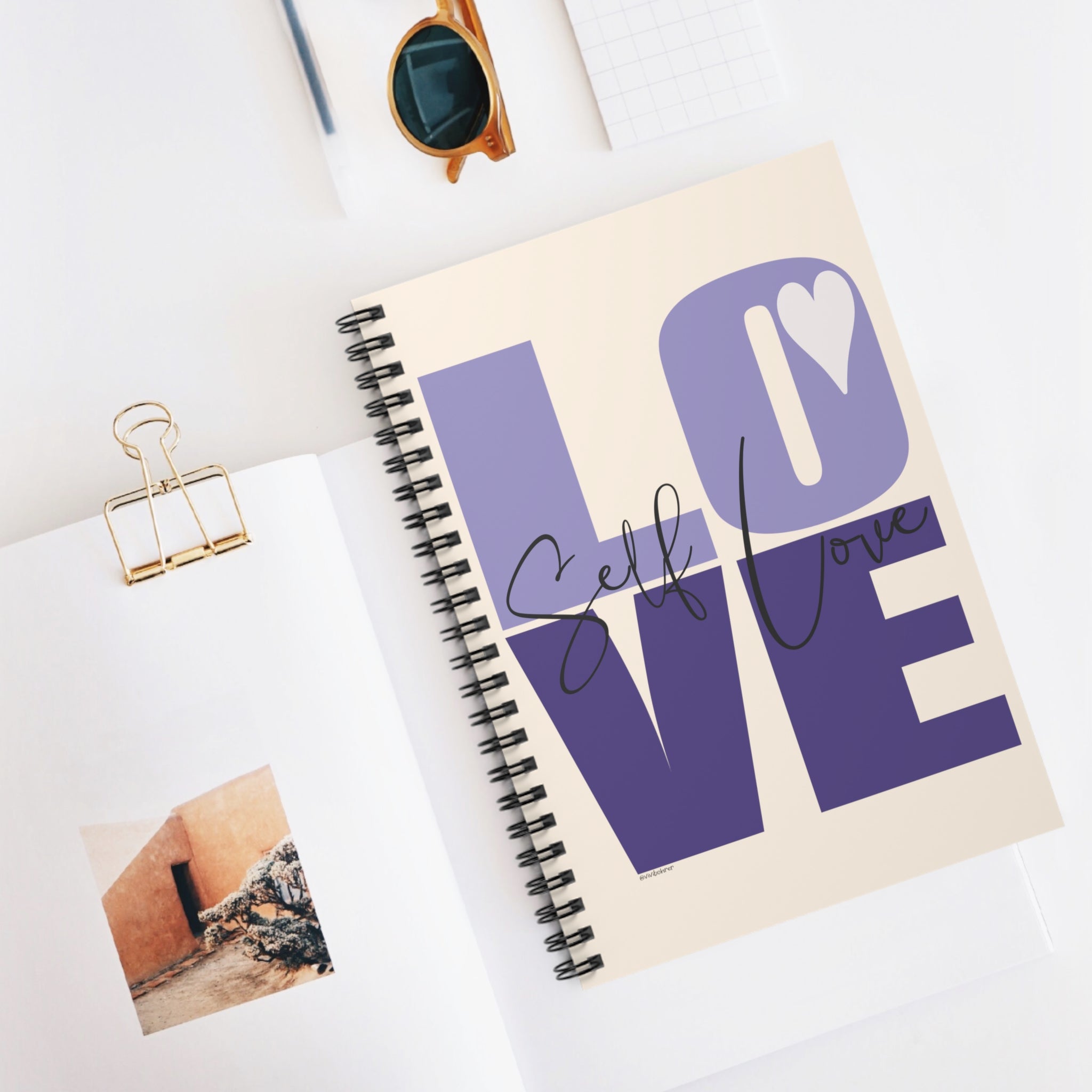 ♡ SELF LOVE ::  Spiral Notebook with Inspirational Design :: 118 Ruled Line