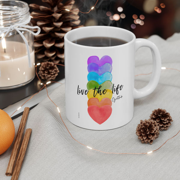 ♡ Live the Life :: Gratitude :: Coffee or Tea Mug  :: (11oz, 15oz)