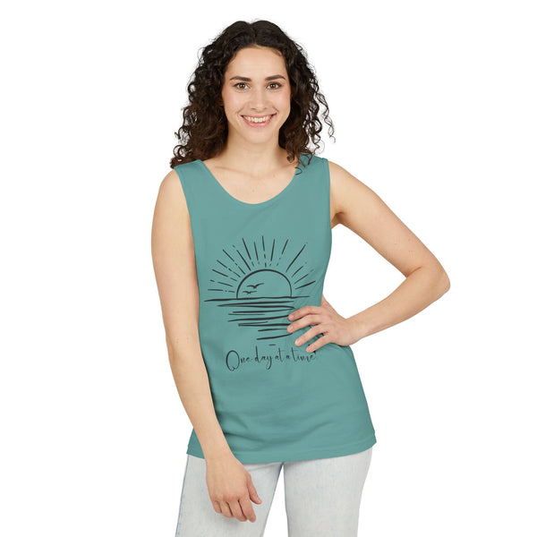 One day at a time .: Garment-Dyed Tank Top