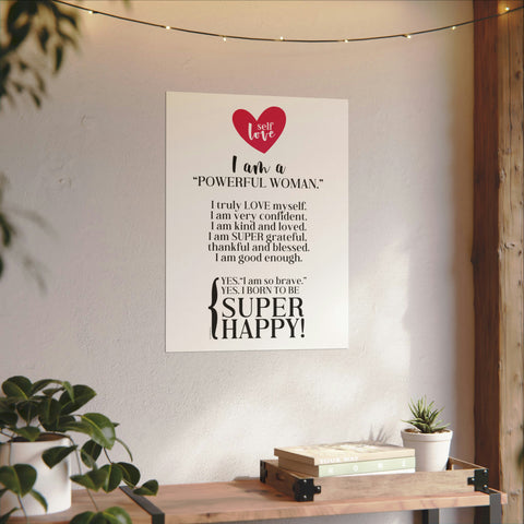 ♡ I am a Powerful Woman .: Textured Watercolor Matte Posters