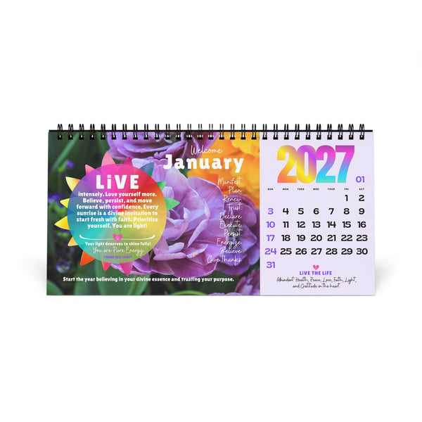 NEW 2027 Desk Calendar :: Live the Life "ILLUMINATION" Edition