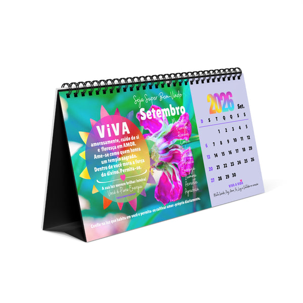 NOVO Calendário 2026 :: VIVA A VIDA Edição Exclusiva ILUMINAÇÃO (Desk Calendar)