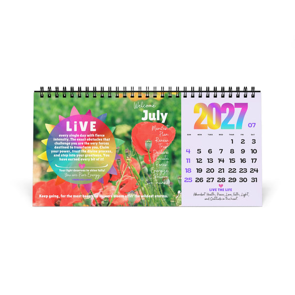 NEW 2027 Desk Calendar :: Live the Life "ILLUMINATION" Edition