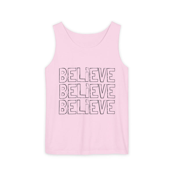 BELIEVE .: Garment-Dyed Tank Top