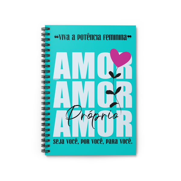 ♡ Amor Próprio .: Spiral Notebook with Inspirational Design :: 118 Ruled Line