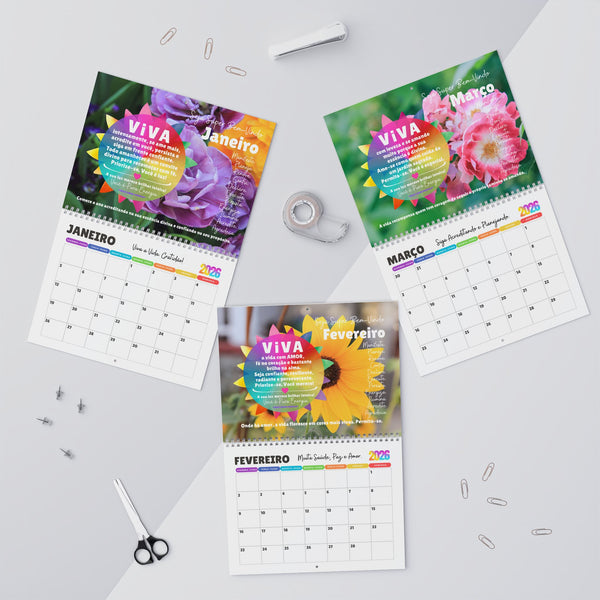 NOVO Calendário 2026 :: VIVA A VIDA Edição Exclusiva "ILUMINAÇÃO" (Wall Calendar)