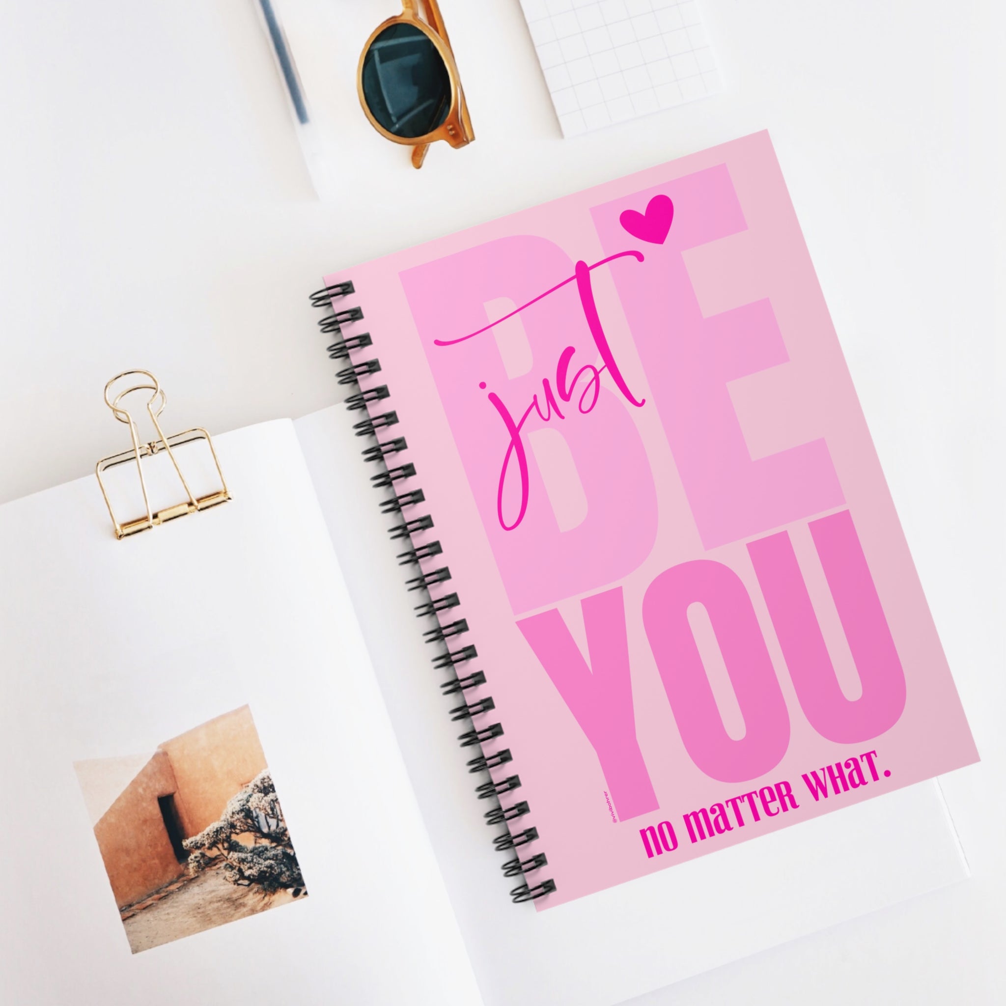 ♡ PINK Inspirational “Self LOVE :: Amor Próprio” :: Classic Spiral Notebook :: 118 Ruled Line