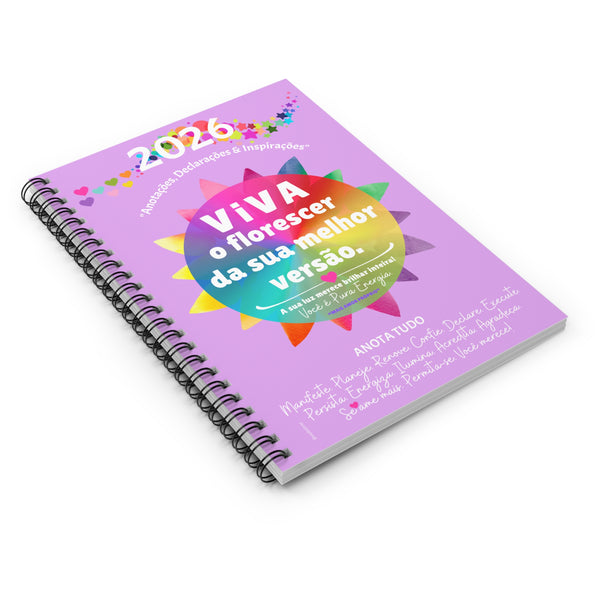 ♡ Viva o Florescer da sua Melhor Versão :: ANOTA TUDO :: Spiral Notebook with Inspirational Design :: 118 Ruled Line