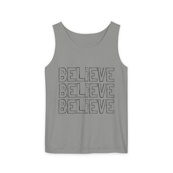 BELIEVE .: Garment-Dyed Tank Top