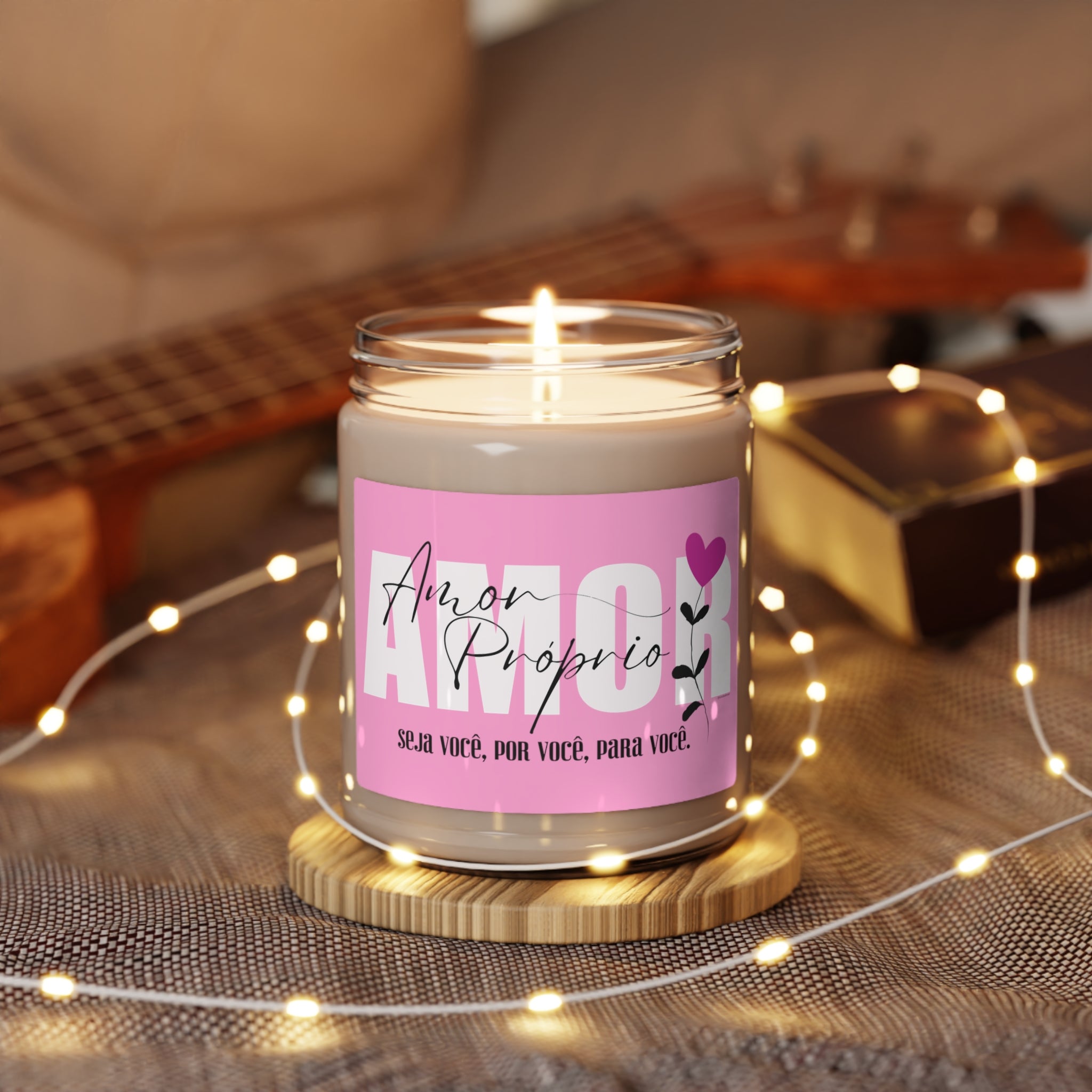 Amor Próprio ♡ Inspirational :: 100% natural Soy Candle, 9oz  :: Eco Friendly