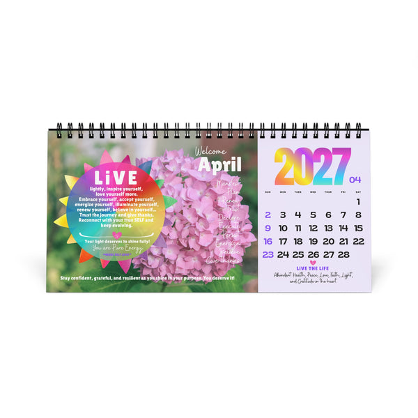 NEW 2027 Desk Calendar :: Live the Life "ILLUMINATION" Edition