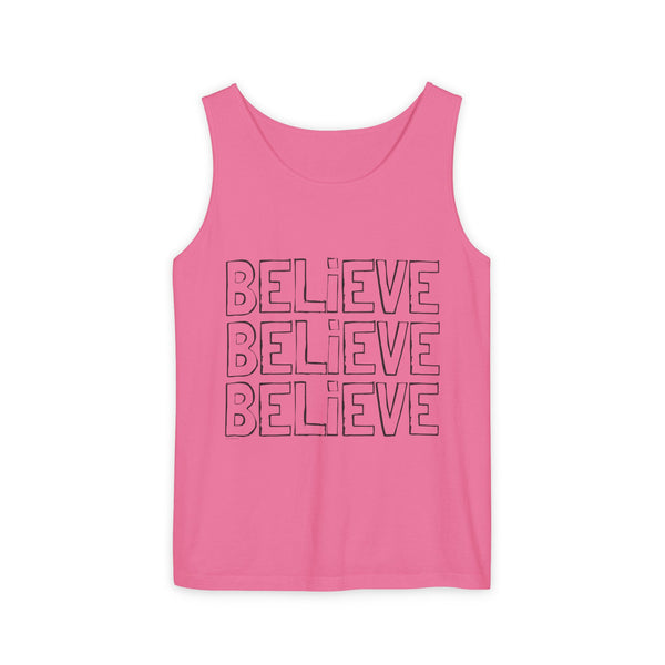 BELIEVE .: Garment-Dyed Tank Top