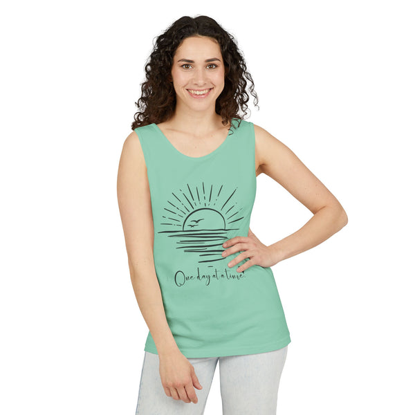 One day at a time .: Garment-Dyed Tank Top