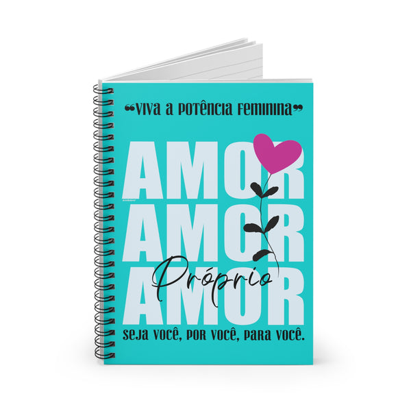 ♡ Amor Próprio .: Spiral Notebook with Inspirational Design :: 118 Ruled Line