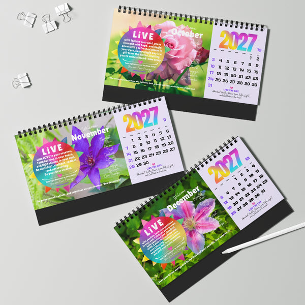 NEW 2027 Desk Calendar :: Live the Life "ILLUMINATION" Edition