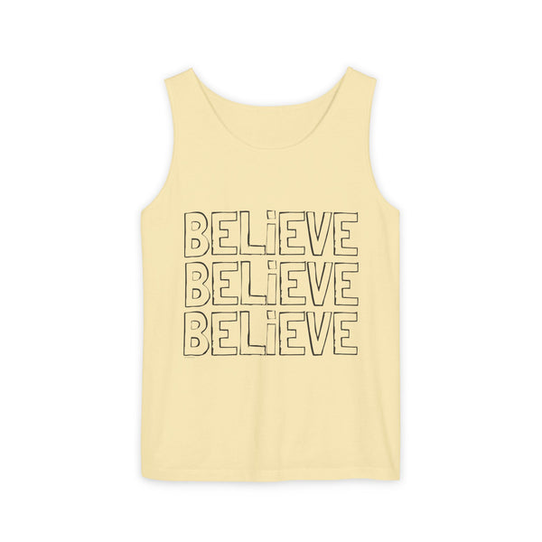 BELIEVE .: Garment-Dyed Tank Top