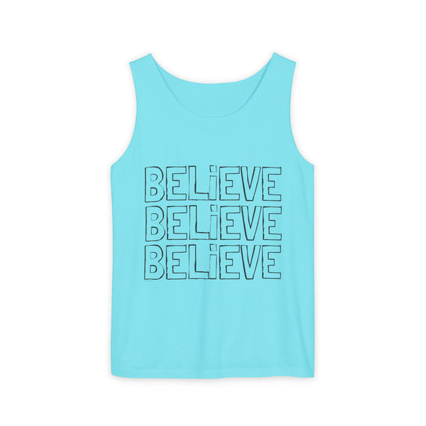 BELIEVE .: Garment-Dyed Tank Top