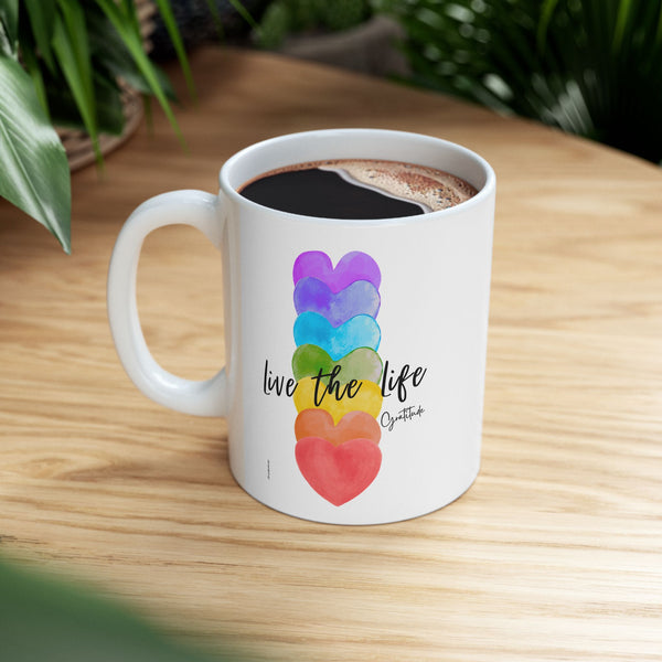 ♡ Live the Life :: Gratitude :: Coffee or Tea Mug  :: (11oz, 15oz)