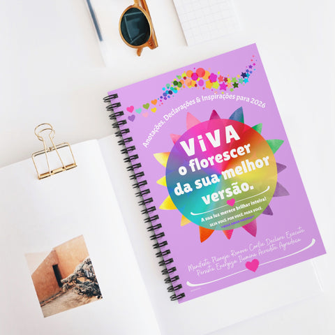 Viva o Florescer da sua Melhor Versão ♡ Spiral Notebook with Inspirational Design :: 118 Ruled Line