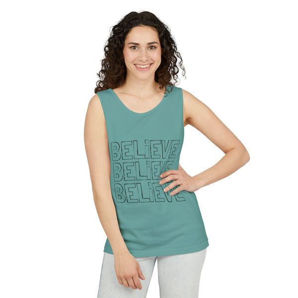 BELIEVE .: Garment-Dyed Tank Top
