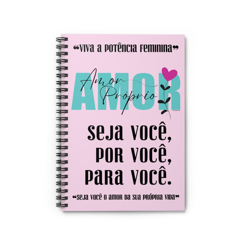 ♡ Seja Você :: Spiral Notebook with Inspirational Design :: 118 Ruled Line