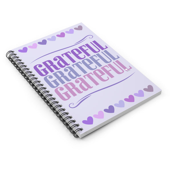 ♡ Grateful :: Spiral Notebook with Inspirational Design :: 118 Ruled Line