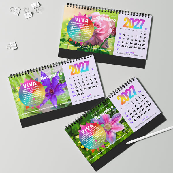 NOVO Calendário 2027 :: VIVA A VIDA Edição Exclusiva ILUMINAÇÃO (Desk Calendar)