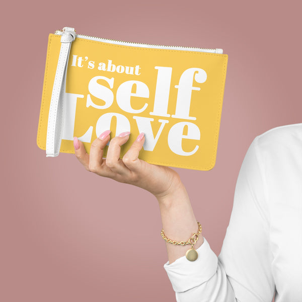 ♡ It's about self LOVE  :: Clutch Bag with Inspirational Design